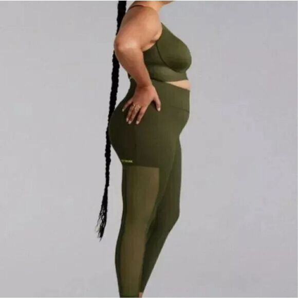 Adidas Ivy Park X Peloton Olive Focus Power Tights 1X - Picture 2 of 8
